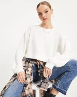 HYFV-001 Venus Long Sleeve Crop Top - White - FINAL SALE