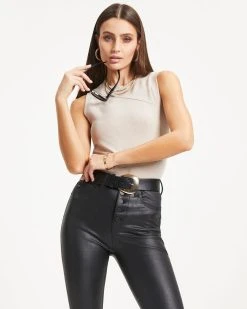 TYCH-001 Basically Yes Ribbed Tank - Latte - FINAL SALE