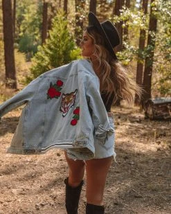 FATE-001 Instincts Pocketed Patchwork Denim Jacket - FINAL SALE