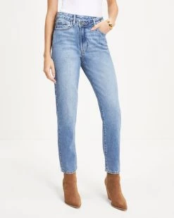 HIDD-002 Pyper High Rise Rigid Asymmetrical Button Straight Jeans - FINAL SALE