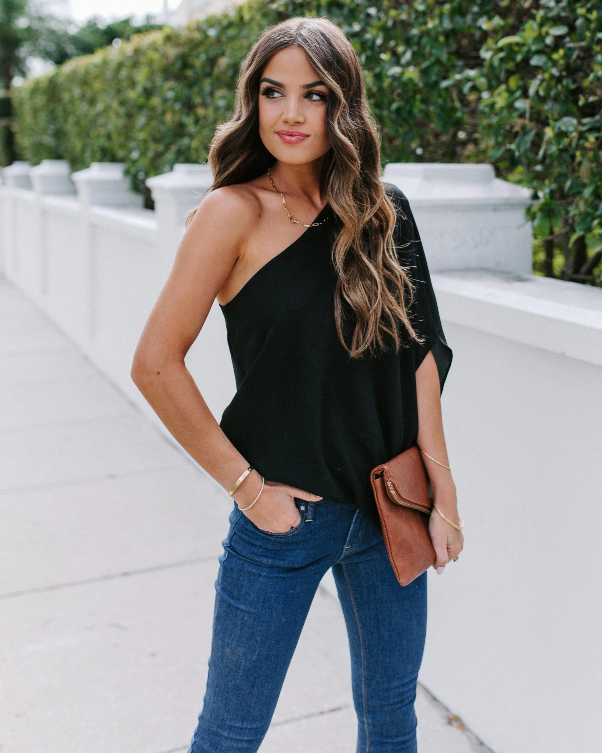 TYCH-001 Shower With Love One Shoulder Blouse - Black - FINAL SALE - Image 6