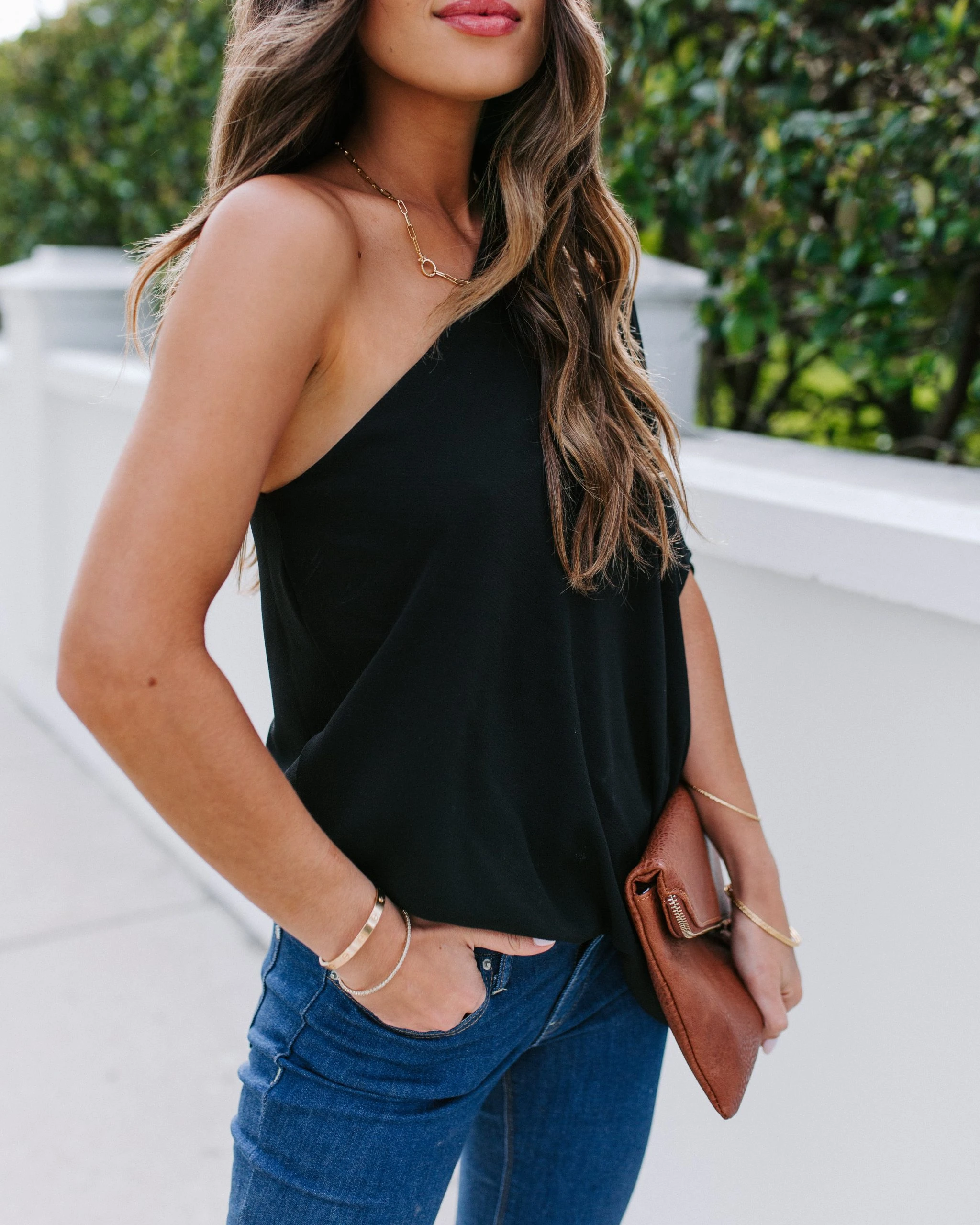 TYCH-001 Shower With Love One Shoulder Blouse - Black - FINAL SALE - Image 7