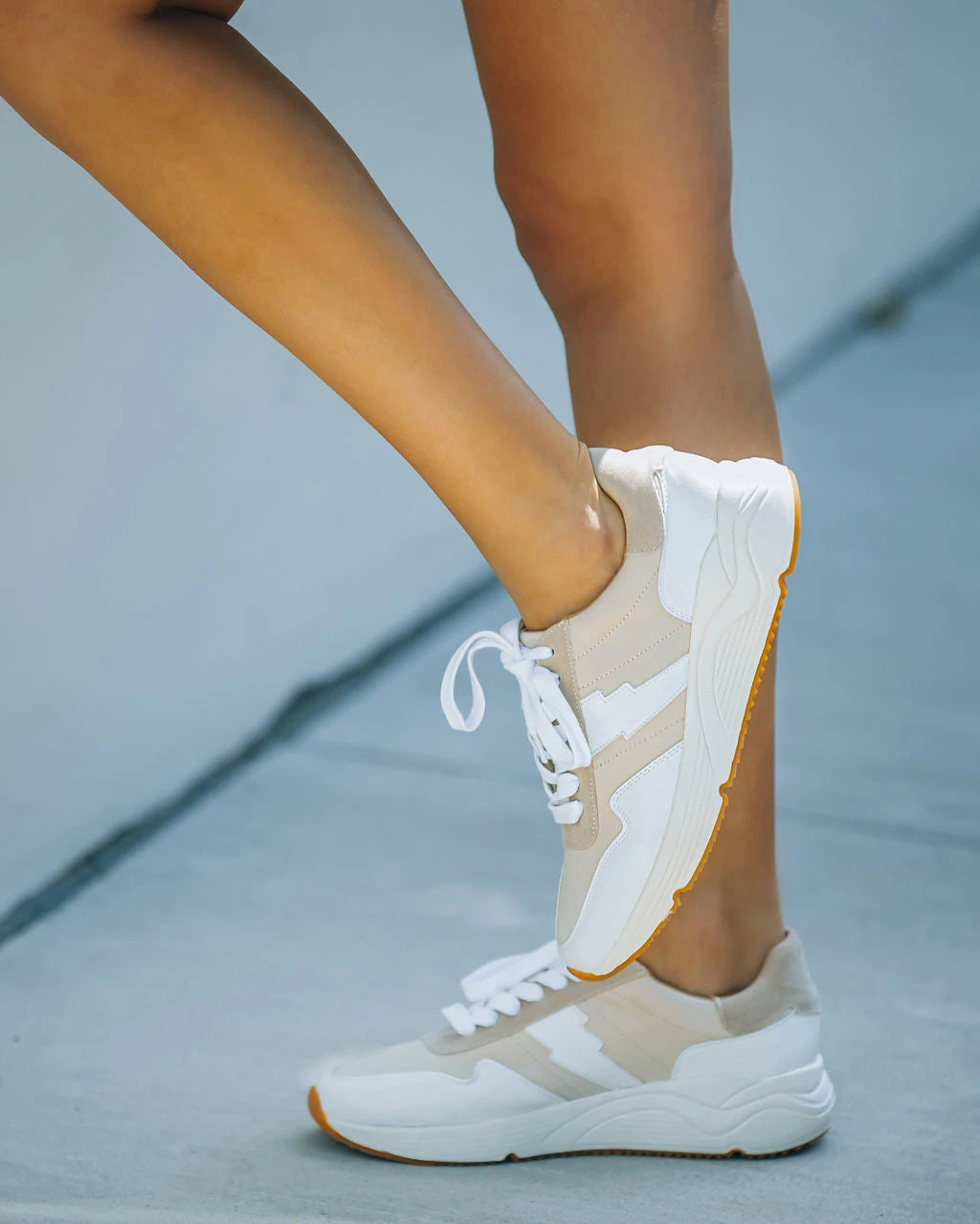 FREE-002 Dart Running Sole Sneaker - Beige - FINAL SALE - Image 3