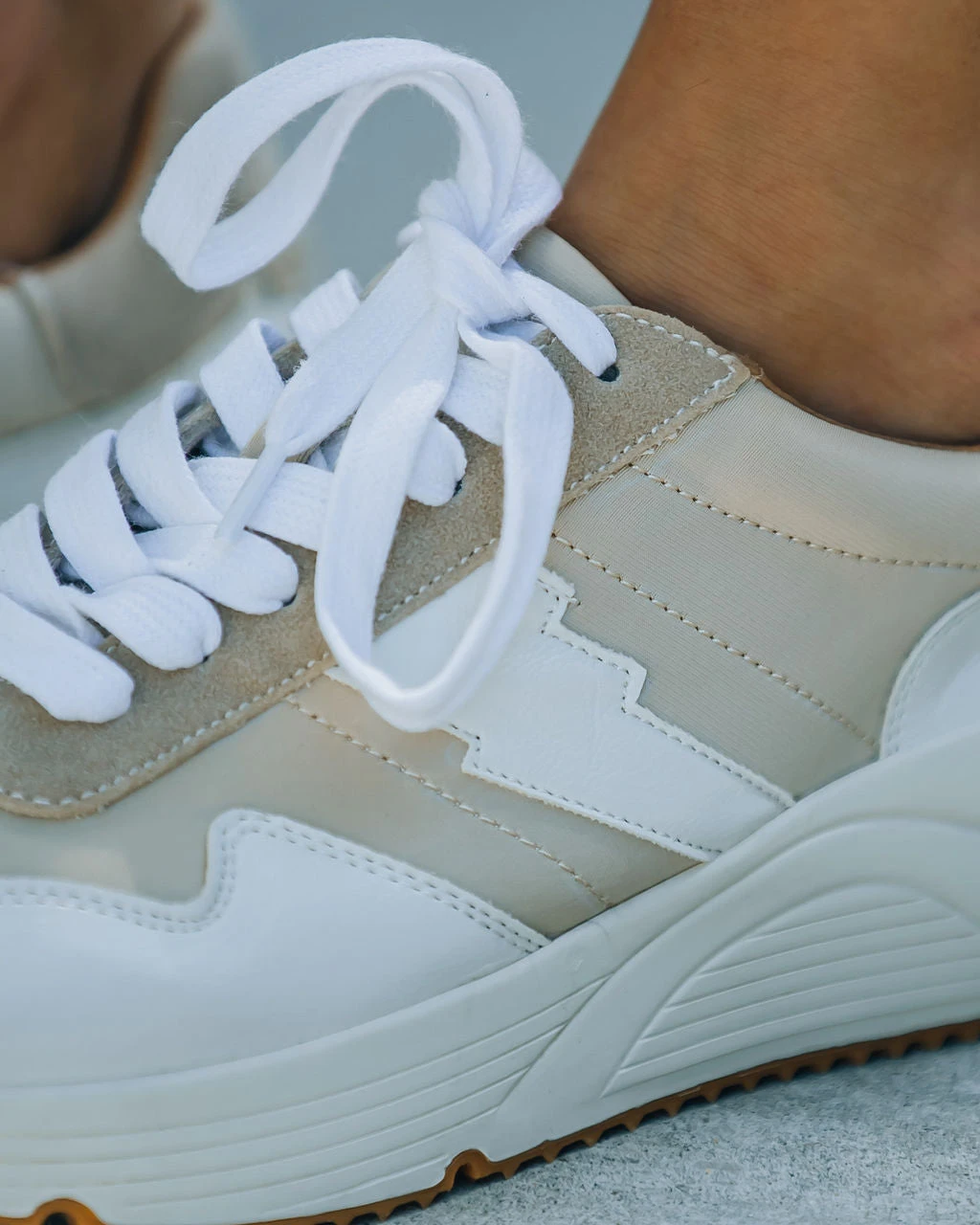 FREE-002 Dart Running Sole Sneaker - Beige - FINAL SALE - Image 4