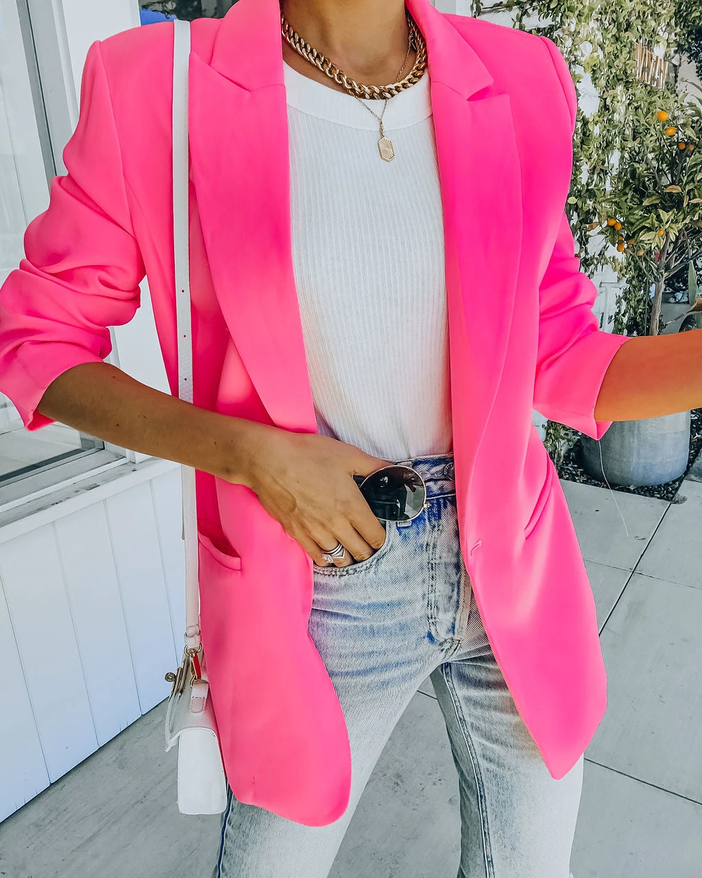 ENDL-001 Standards Pocketed Blazer - Neon Pink - SALE