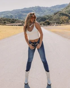 SNEA-001 Kiana Mid Rise Stretch Slim Straight Jeans - FINAL SALE