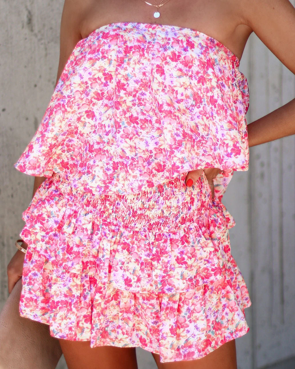 MUST-001 Minna Floral Strapless Romper - Image 2