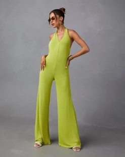 SKYL-002 Callista Halter Jumpsuit - Lime