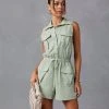 SKYL-002 Naida Pocketed Romper - Sage 