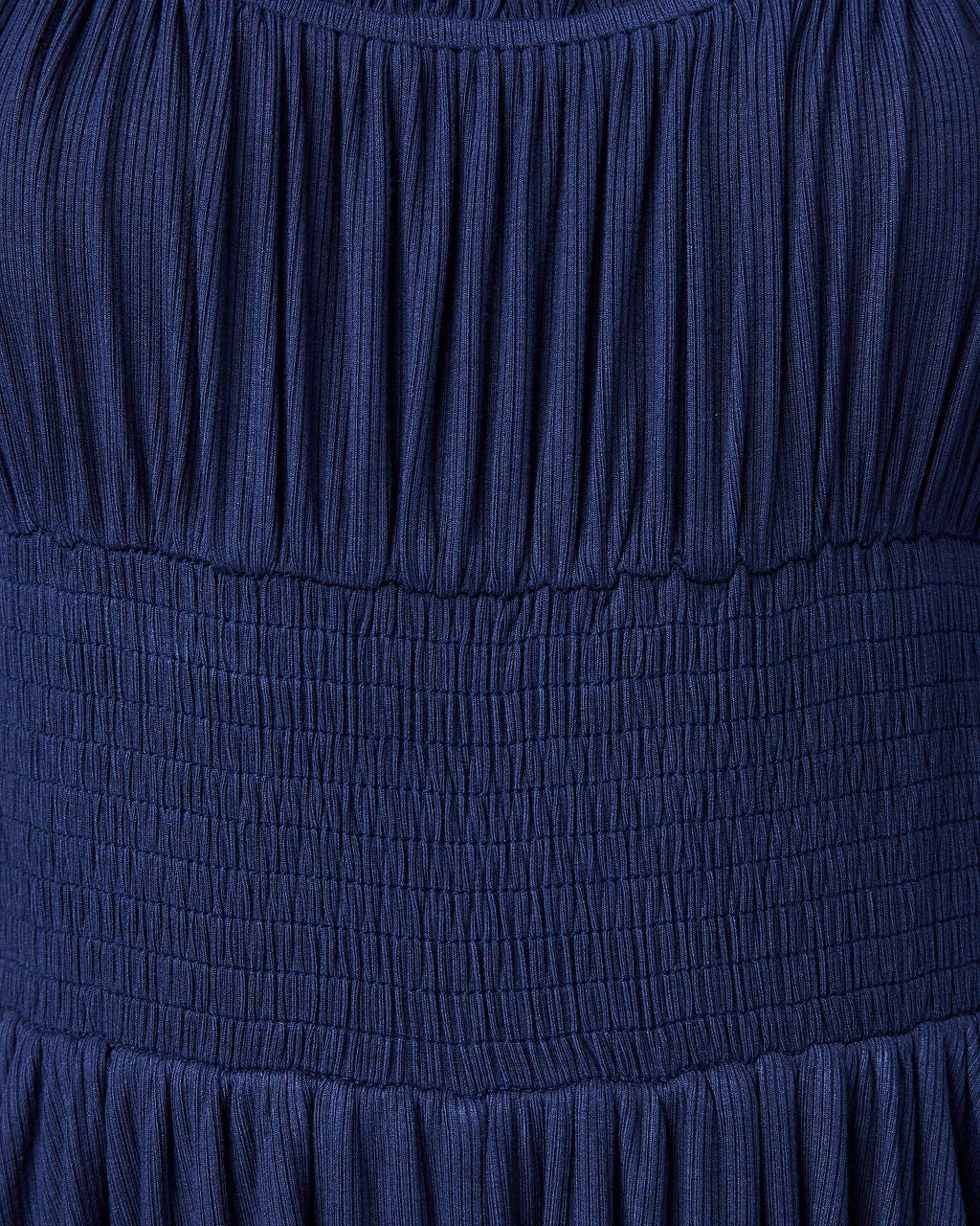 SKYL-002 Dalia Lettuce Trim Flutter Romper - Navy - Image 3