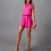 SKYL-002 Cora Mae Halter Neck Romper - Pink