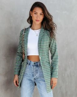 HYFV-001 A La Mode Plaid Blazer - FINAL SALE