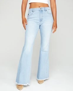 KANC-001 Annika High Rise Bell Bottom Frayed Denim - LAST CHANCE