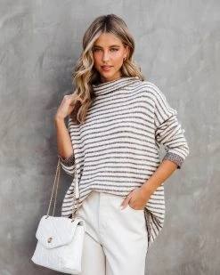 MIRA-002 Adoring You Striped Turtleneck Sweater - FINAL SALE