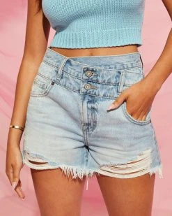 HIDD-002 Collector Button Up Crossover Jean Shorts