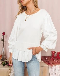 ENDL-001 Angelo Knit Contrast Top - Off White - SALE