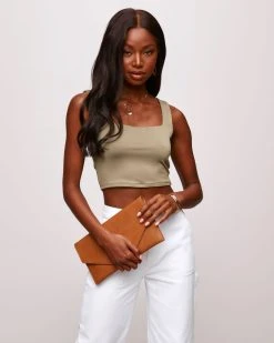 BLU-001 Bare Necessities Crop Tank - Olive