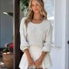 PROM-001 Baylie Cotton Knit Top - Cream - LAST CHANCE