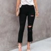 FLYI-001 Bobbi High Rise Distressed Straight Leg Denim