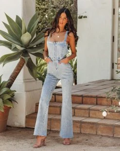 BLUE-001 Bombshell Denim Pocketed Jumpsuit