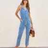 FATE-001 Bowen Cotton Cargo Jumpsuit - Blue - SALE