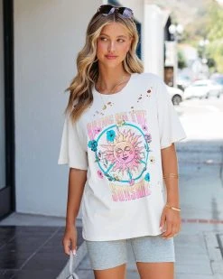 ZUTT-001 Bring On The Sunshine Cotton Distressed Tee - FINAL SALE