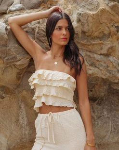 SKYL-002 Canaveral Tiered Strapless Crop Top - FINAL SALE