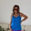 SKIE-001 Nicola Satin Tank - Cobalt