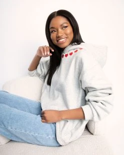 DEE-001 Collecting Hearts Fleece Hooded Sweatshirt - FINAL SALE