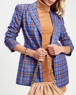 ENDL-001 Daphne Plaid Pocketed Blazer - FINAL SALE