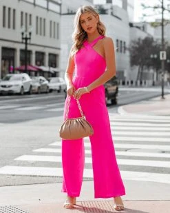 SUGA-001 Decide The Vibe Jumpsuit - Fuchsia - FINAL SALE