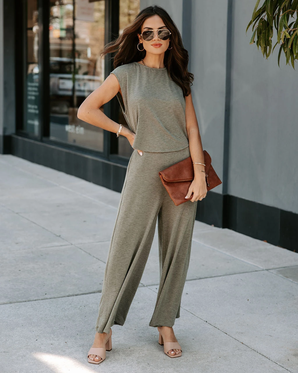 BUCK-001 Not What It Seems Pocketed Jumpsuit - Olive - SALE - Image 3