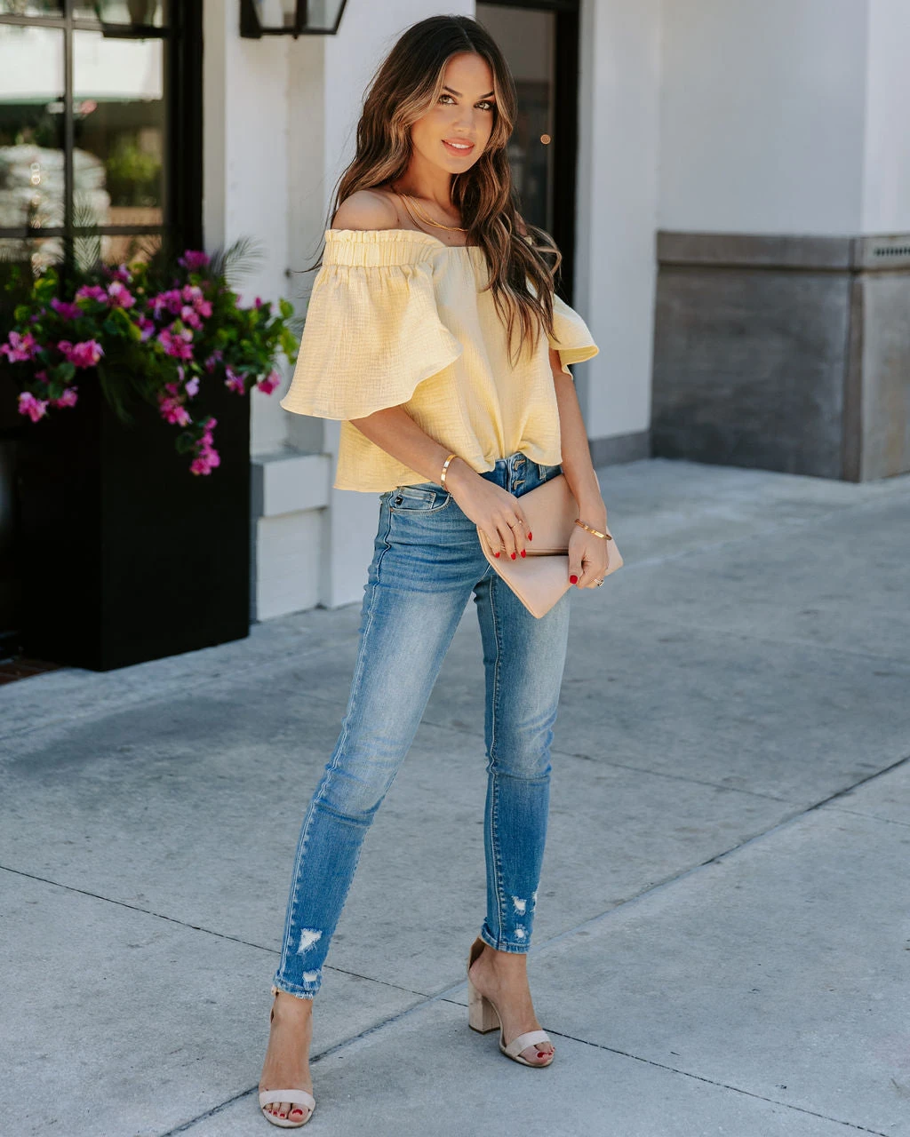 ENTR-001 Ariana Cotton Square Neck Top - Lemon - FINAL SALE - Image 6