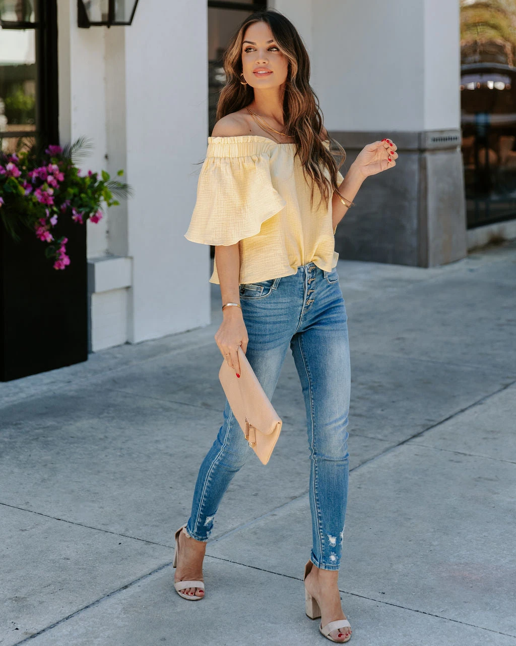 ENTR-001 Ariana Cotton Square Neck Top - Lemon - FINAL SALE - Image 8