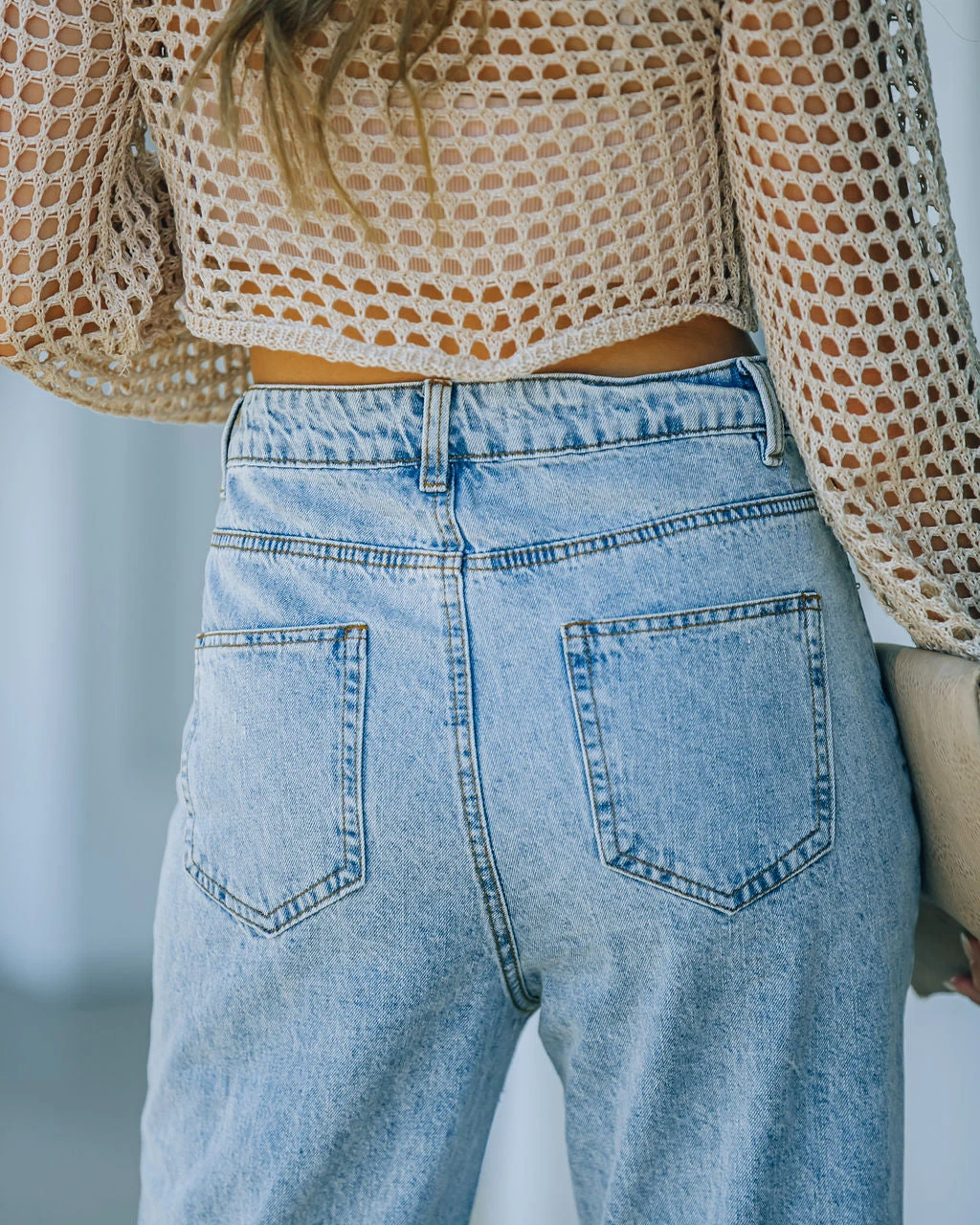 CLOU-001 Demetria High Rise Criss Cross Denim - FLASH FINAL SALE - Image 6