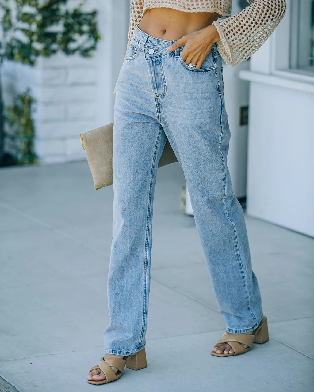 CLOU-001 Demetria High Rise Criss Cross Denim - FLASH FINAL SALE - Image 5