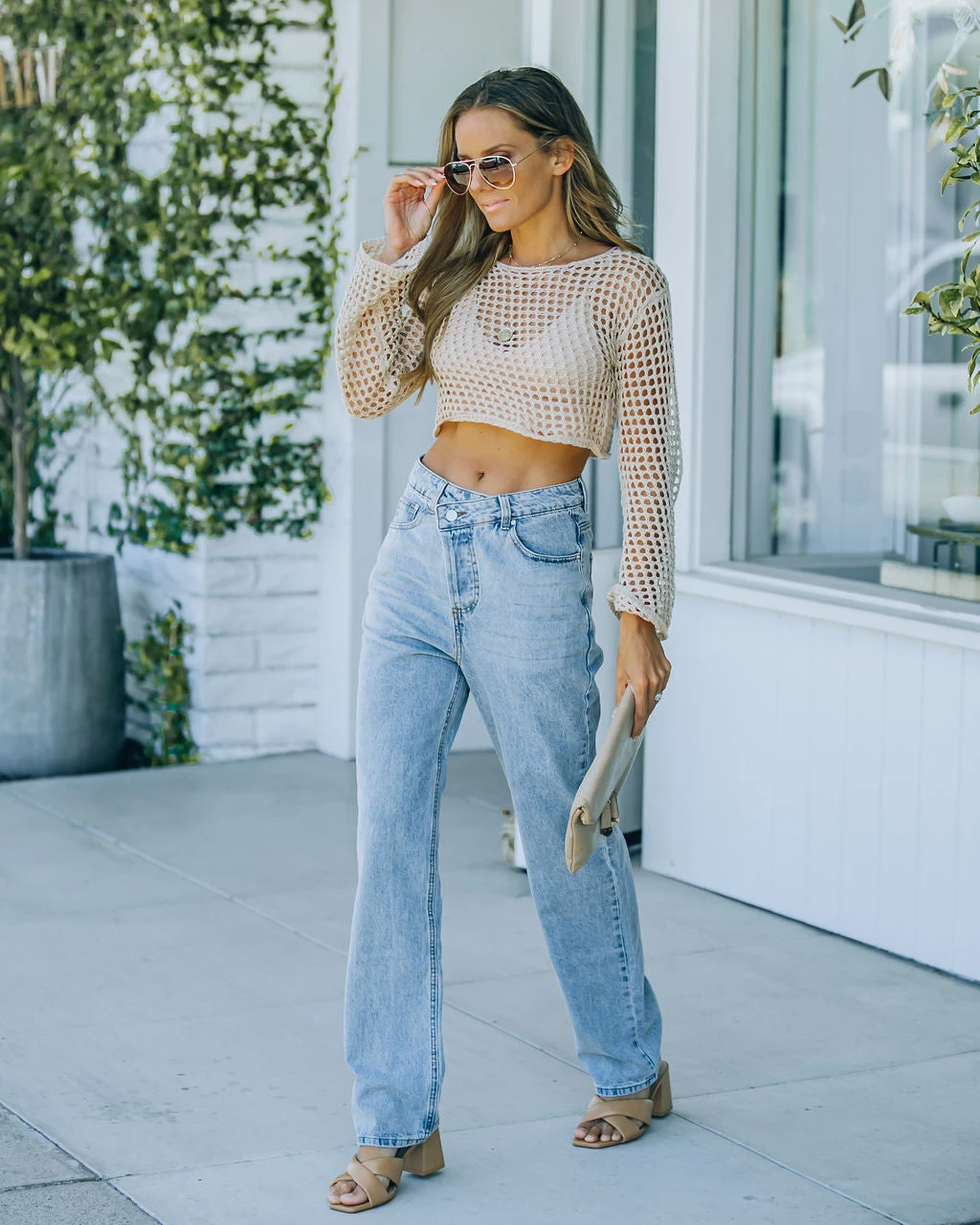 CLOU-001 Demetria High Rise Criss Cross Denim - FLASH FINAL SALE - Image 8