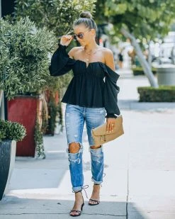 DO+B-001 Rocha Off The Shoulder Babydoll Top - FINAL SALE