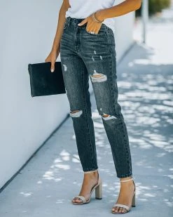 KANC-001 Kash High Rise Distressed Denim - FINAL SALE