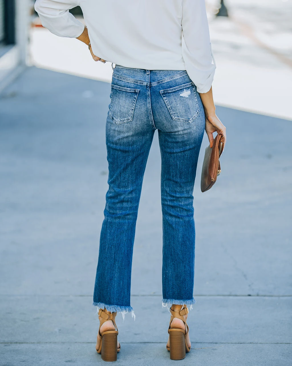 VERV-001 Kourt High Rise Straight Leg Denim - Dark Wash - FINAL SALE - Image 2