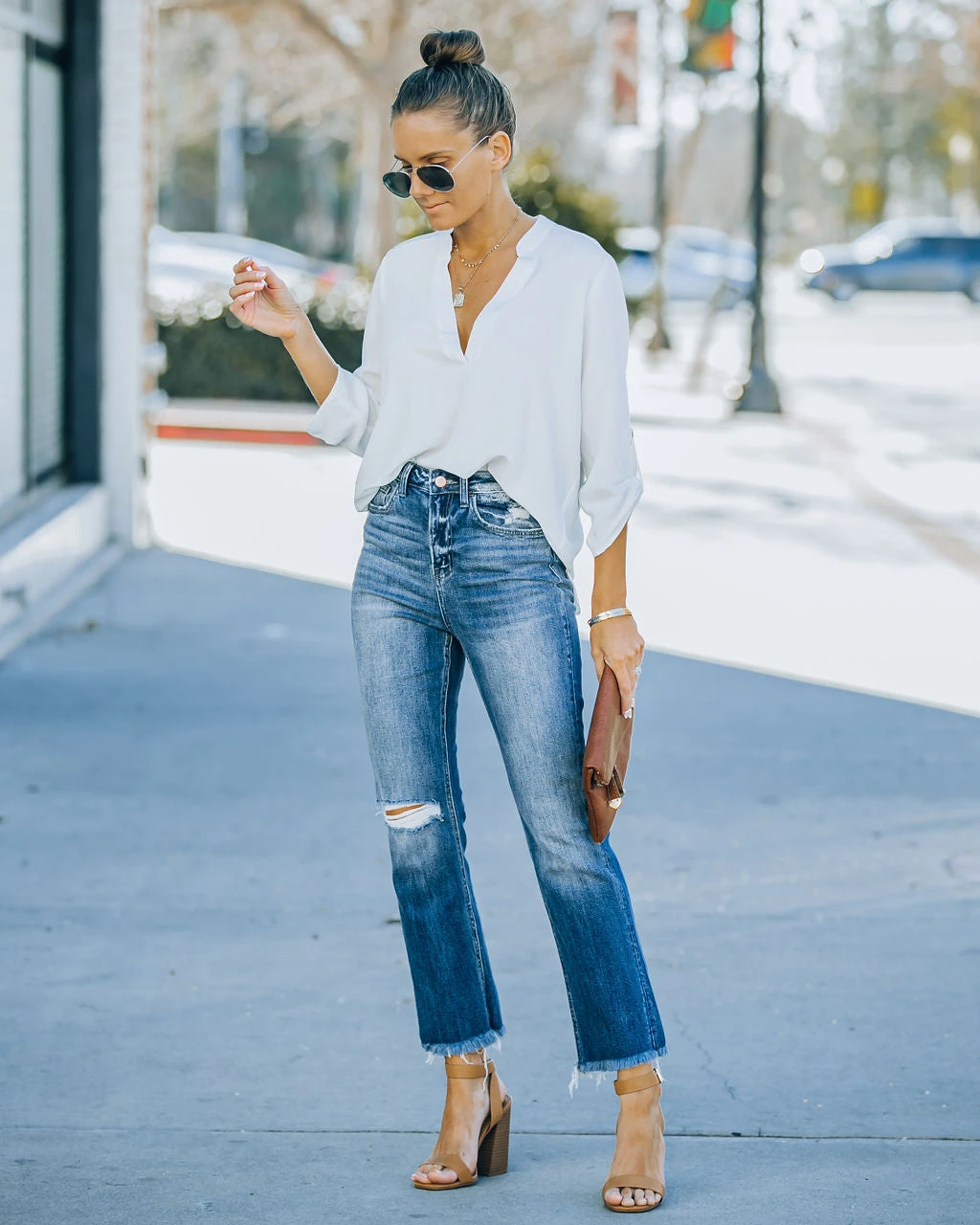 VERV-001 Kourt High Rise Straight Leg Denim - Dark Wash - FINAL SALE - Image 6