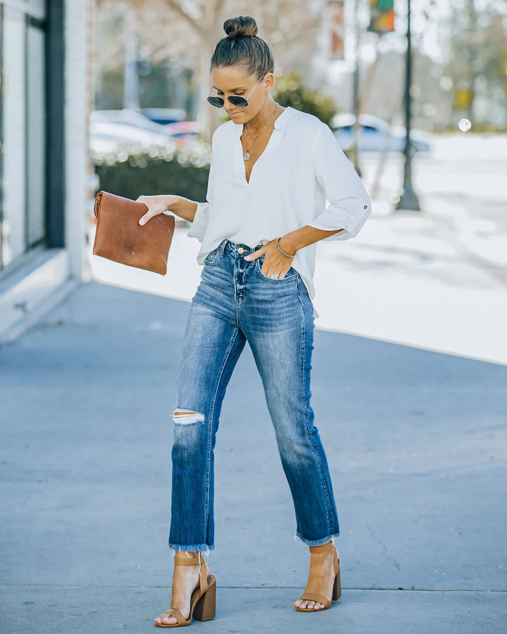 VERV-001 Kourt High Rise Straight Leg Denim - Dark Wash - FINAL SALE - Image 10