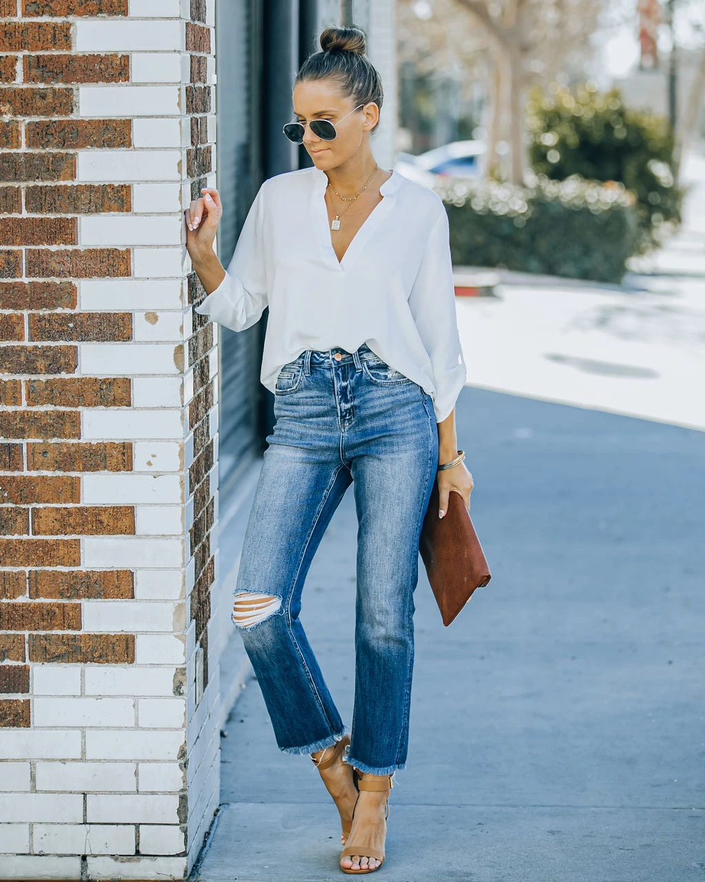 VERV-001 Kourt High Rise Straight Leg Denim - Dark Wash - FINAL SALE - Image 11