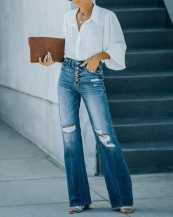 KANC-001 Porter High Rise Distressed 90s Flare Denim - FINAL SALE