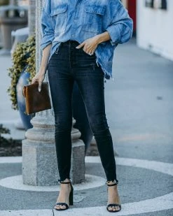 KANC-001 Keen High Rise Button Front Skinny - FINAL SALE