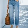 KANC-001 Zach High Rise Distressed Straight Leg Denim - FINAL SALE