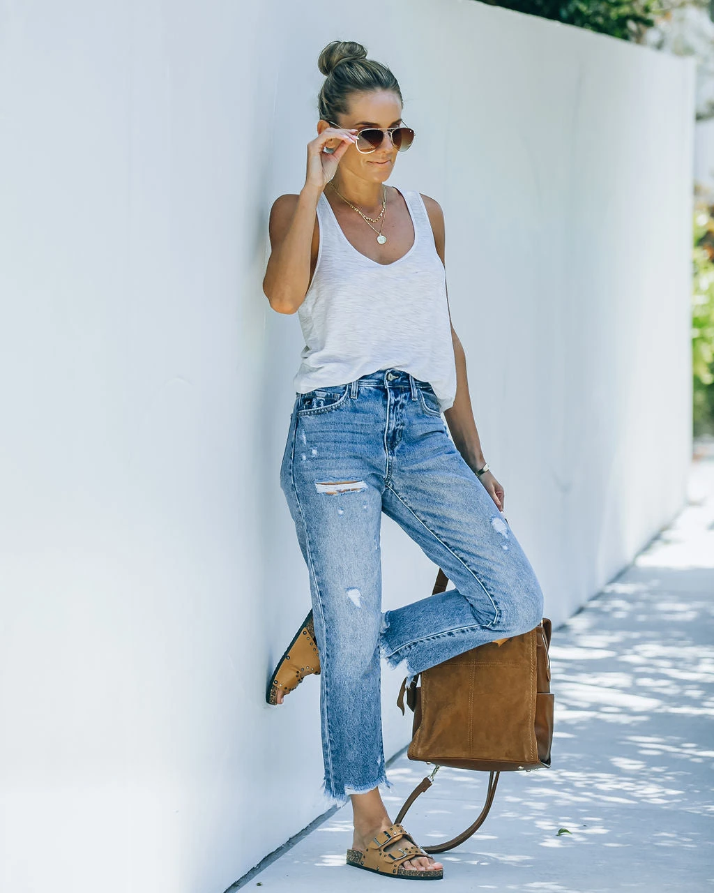 KANC-001 Zach High Rise Distressed Straight Leg Denim - FINAL SALE - Image 11