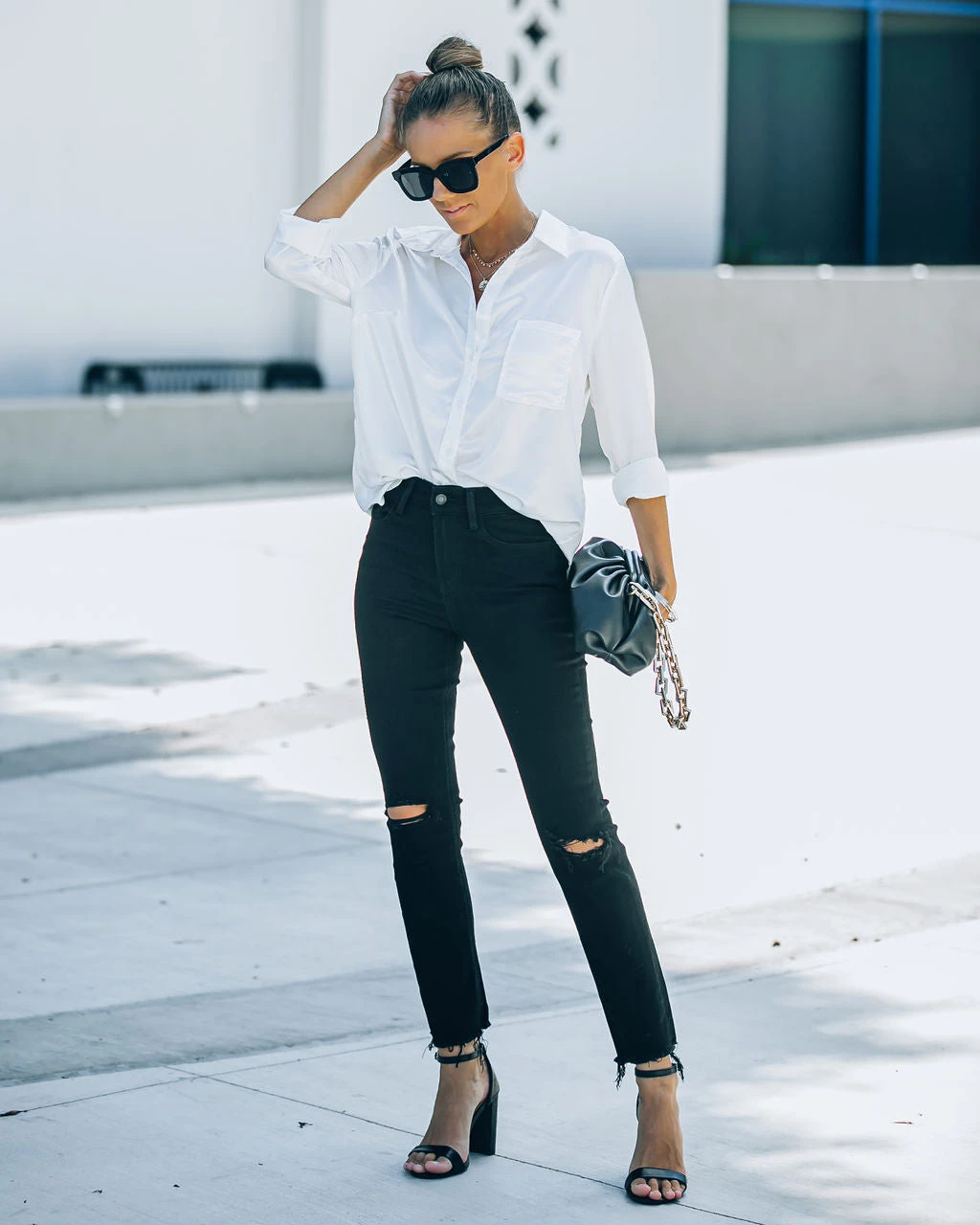 FLYI-001 Cruz High Rise Stretch Distressed Straight Jeans - FINAL SALE - Image 5