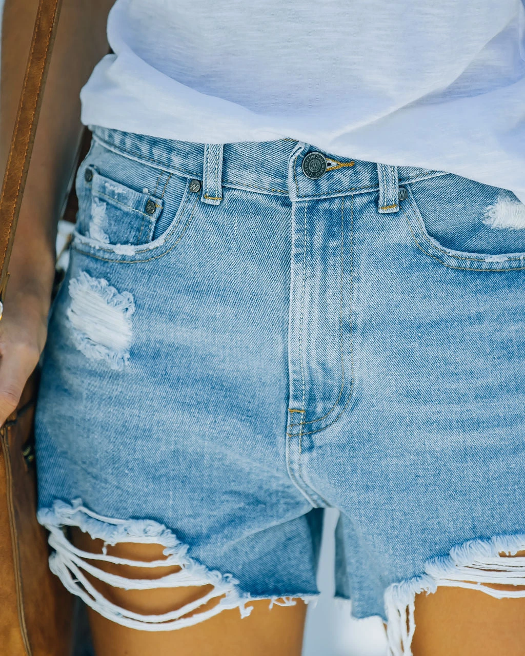 WISH-001 Mackay High Rise Distressed Denim Shorts - FINAL SALE - Image 4