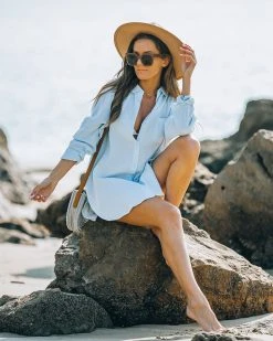 FORE-001 Dane Cotton Button Down Shirt - Light Blue - FINAL SALE